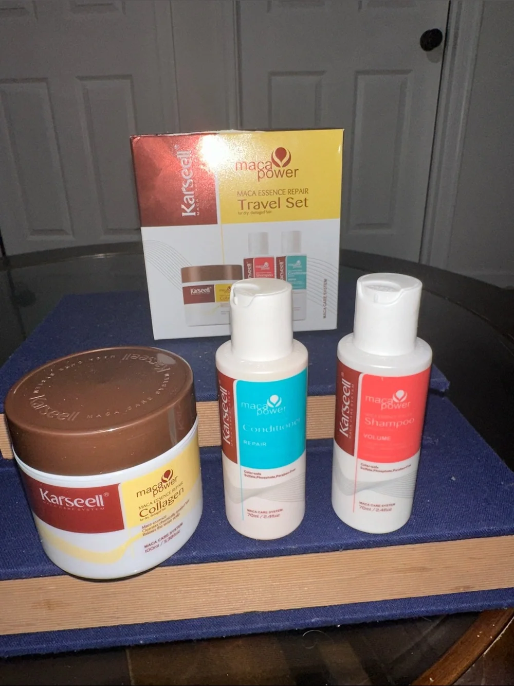 Hair Care Set - White/Blue/Red